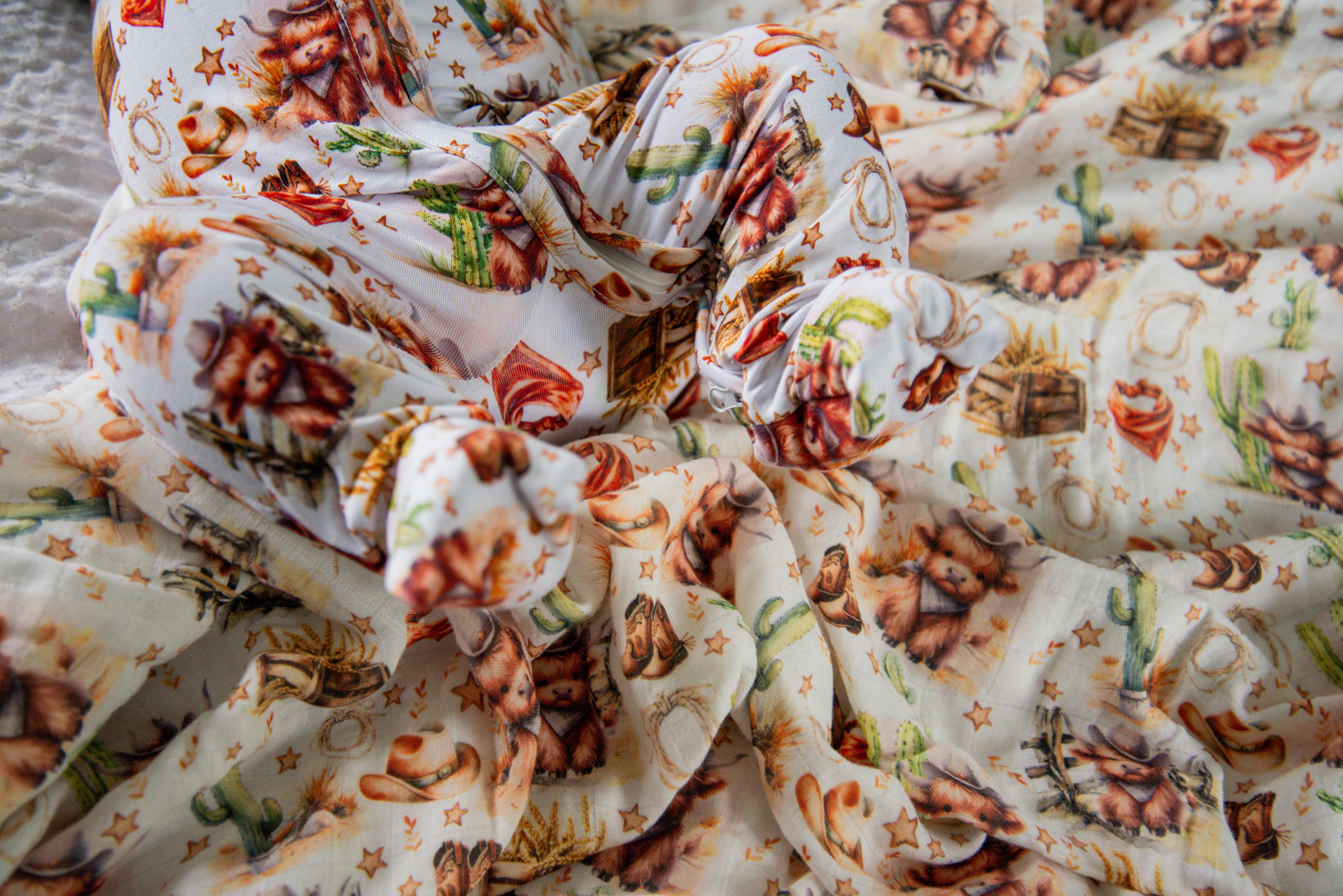 Pyjama vache highland cow-boy western