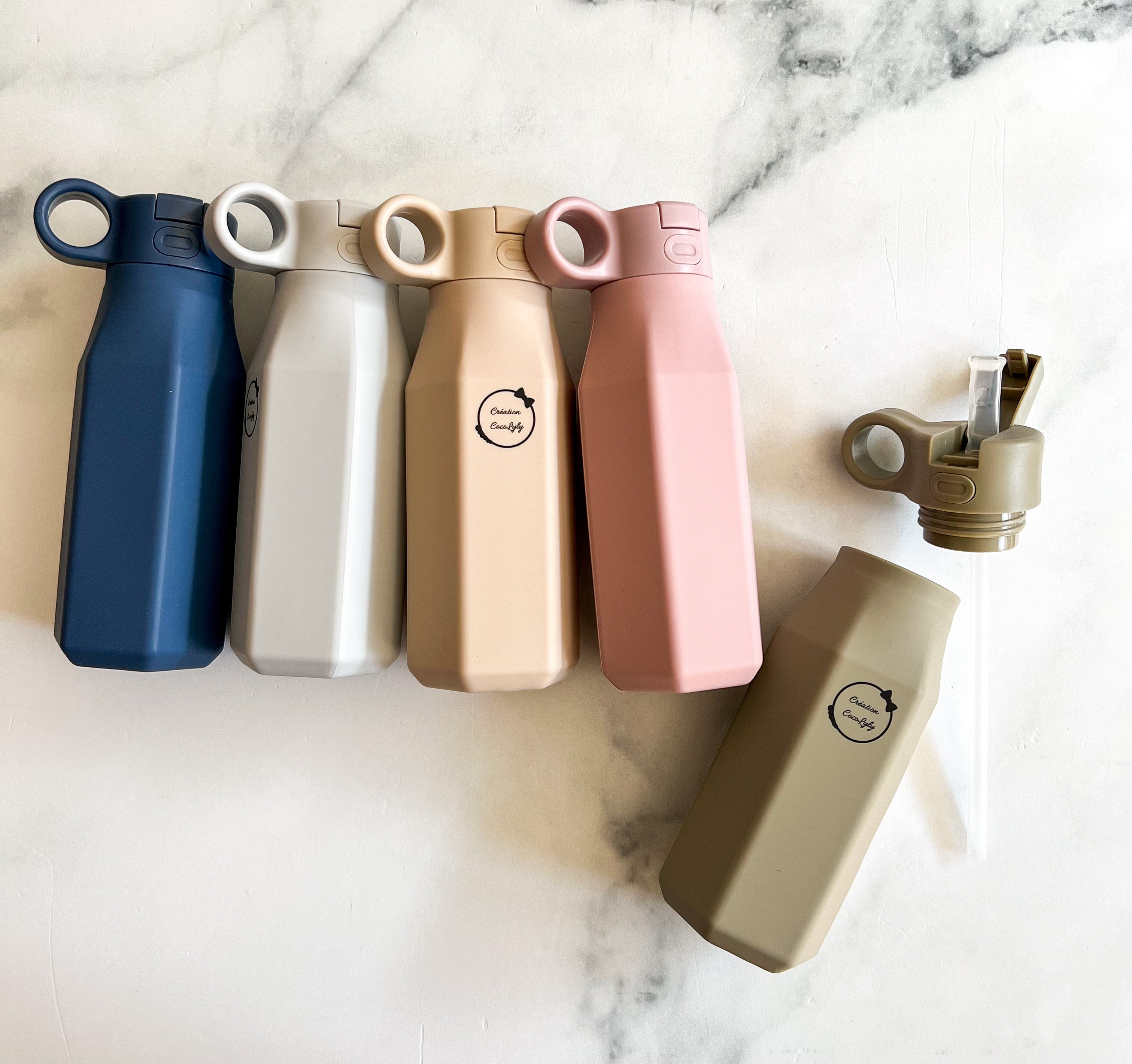 Bouteille de transport à paille refermable