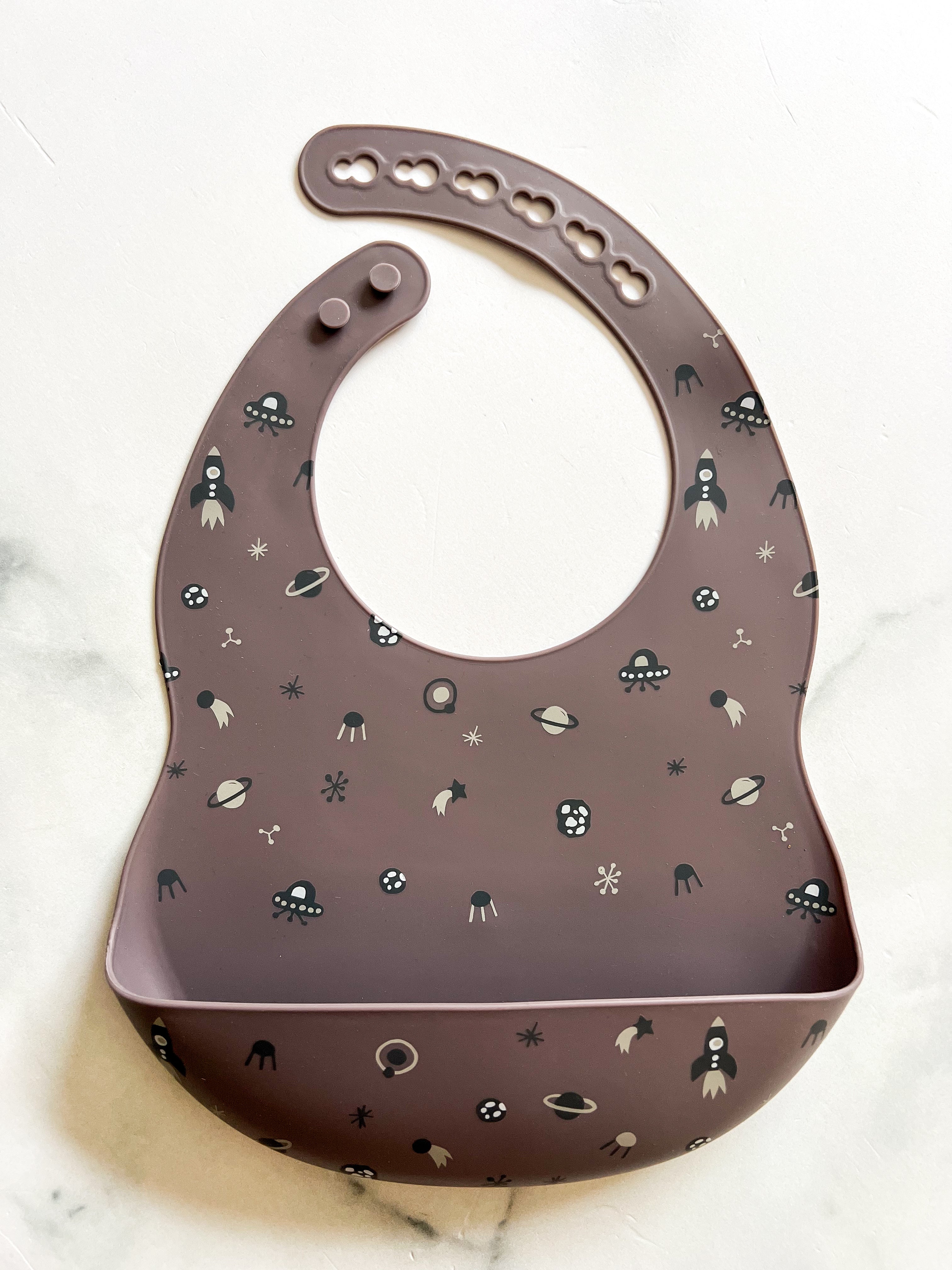 Bavette en silicone avec motifs planètes