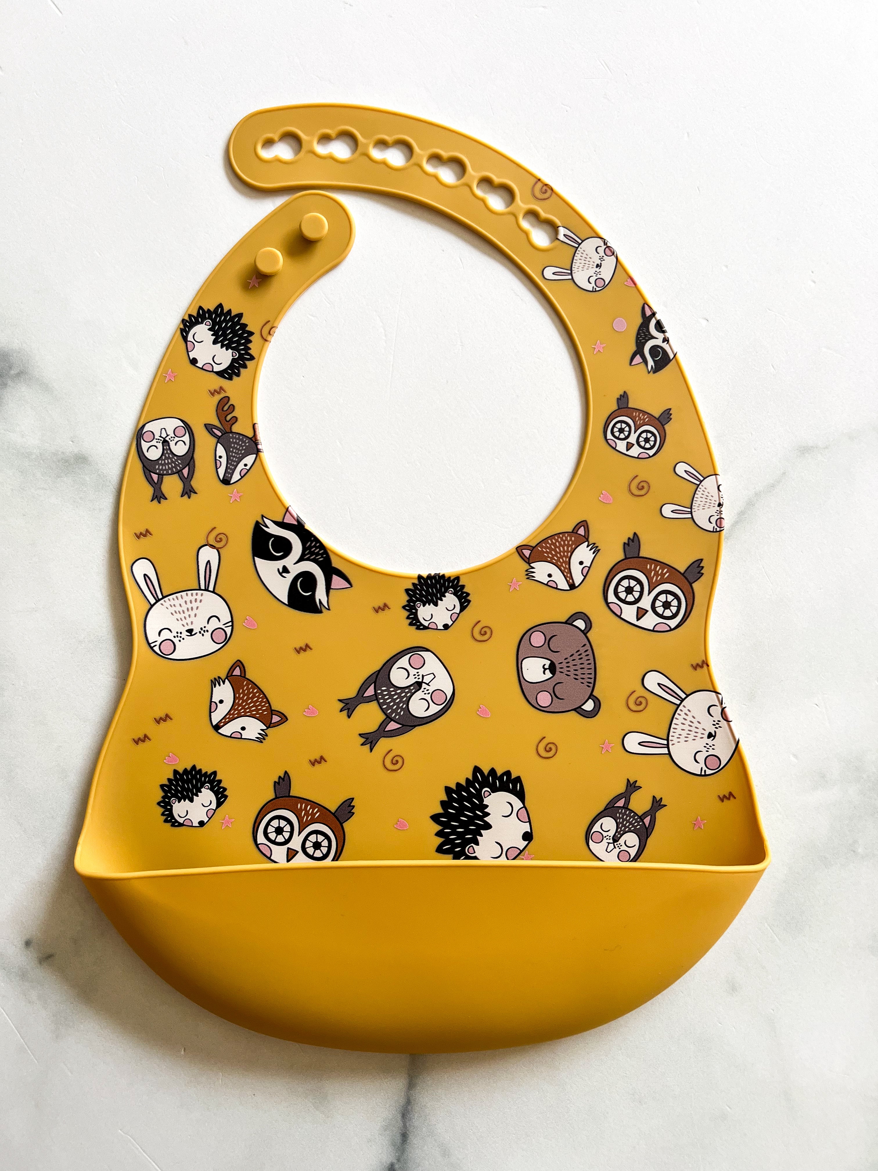 Bavette en silicone avec motifs animaux