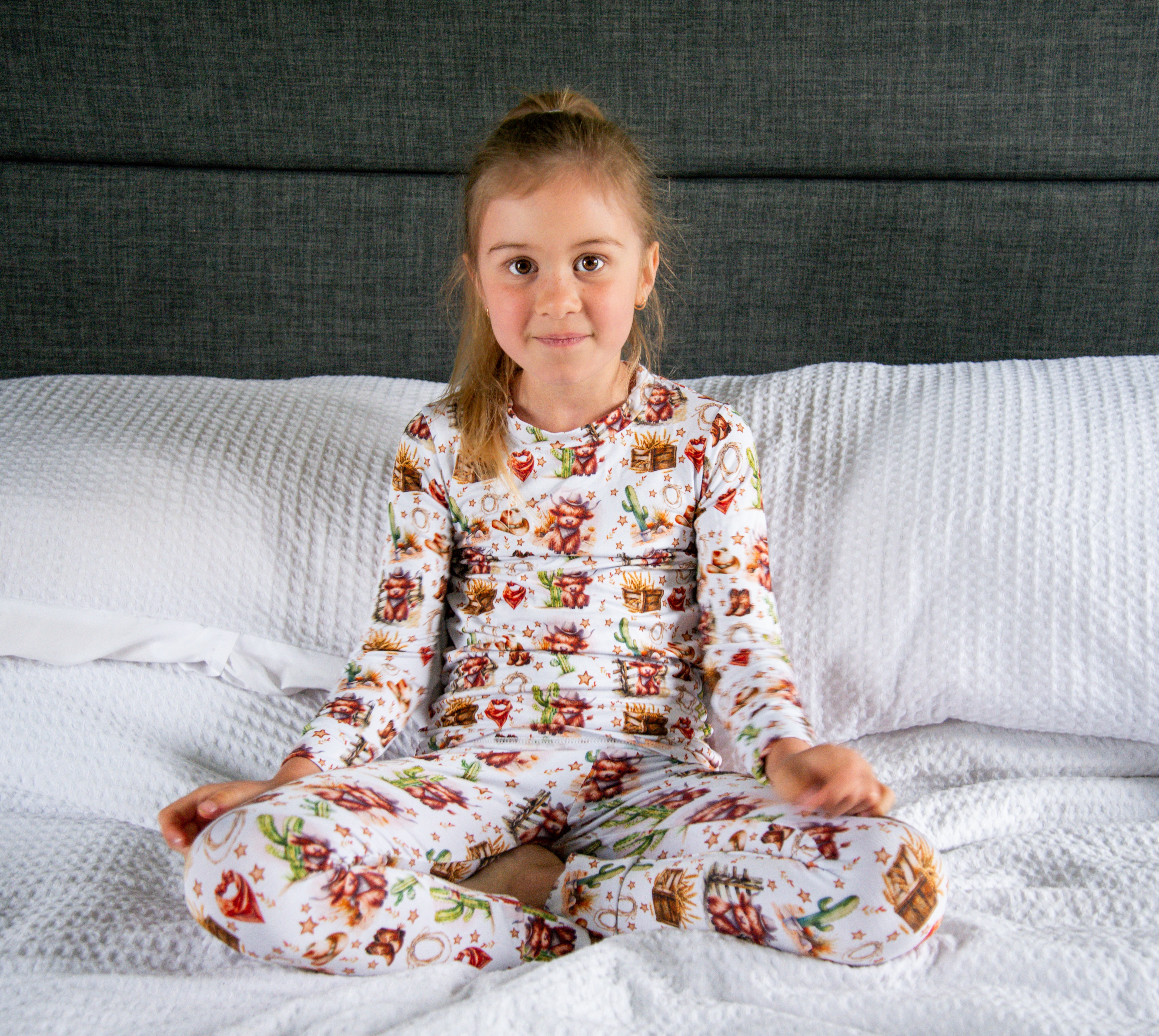 Pyjama vache highland cow-boy western