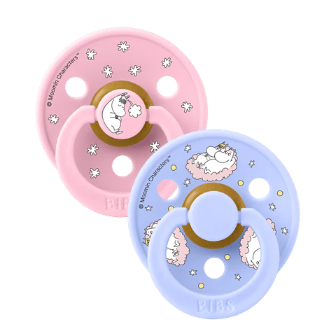 Suce bibs 0-6 mois moomin baby pink mix pack de 2