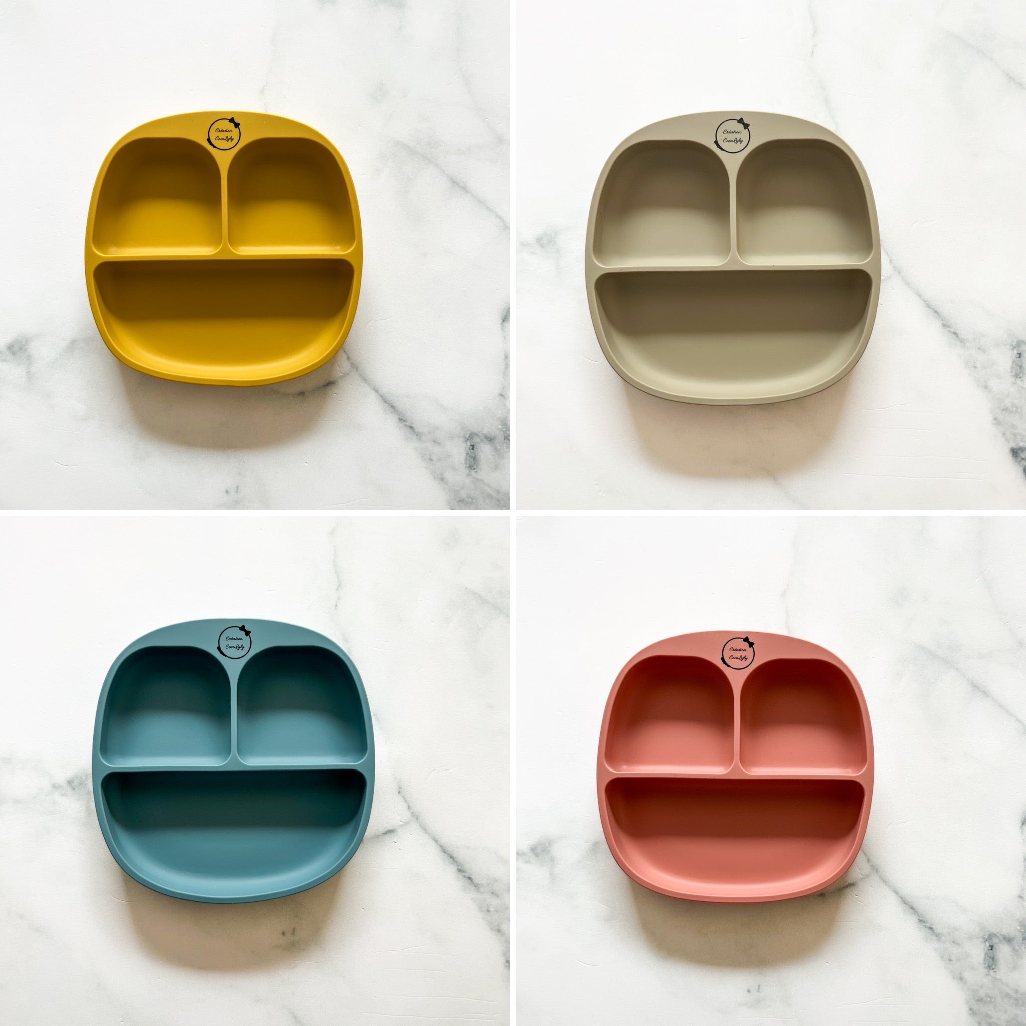 Assiette compartimentée à ventouse