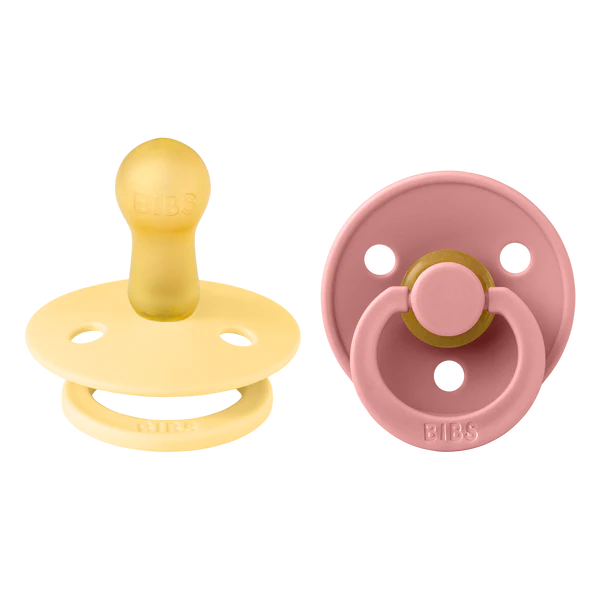 Suce bibs 0-6 mois pale butter/dusty pink pack de 2