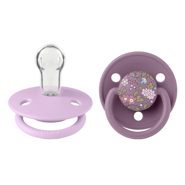 Suce bibs De Lux x liberty camomile lawn mauve Mix pack 2