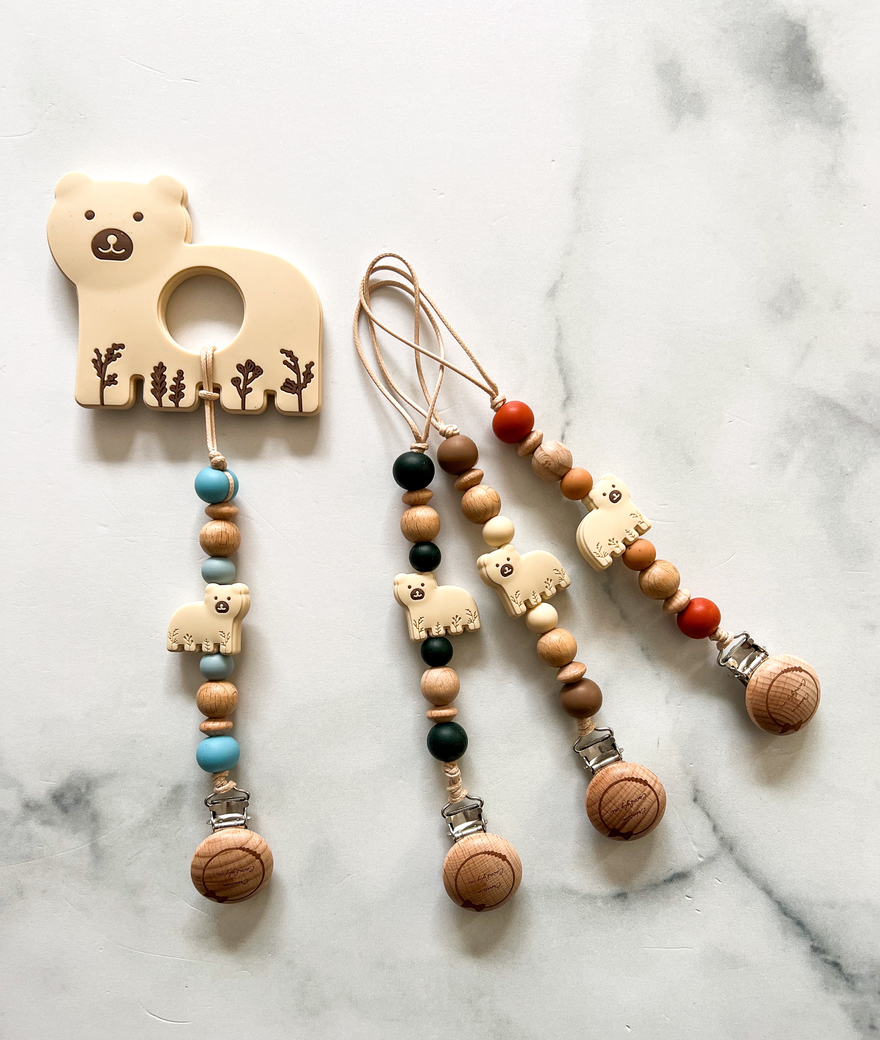 Duo attache suce et jouet ours polaire