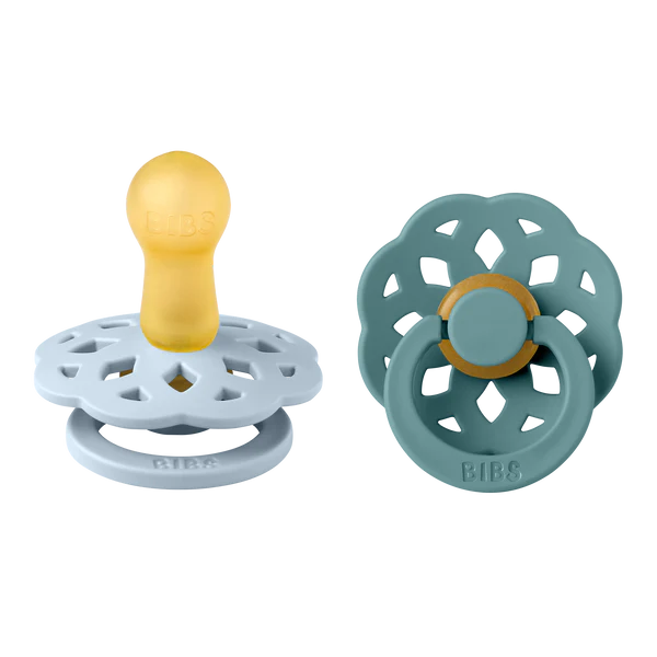 Suce bibs 0-6mois boheme Baby blue/Island sea pack de 2