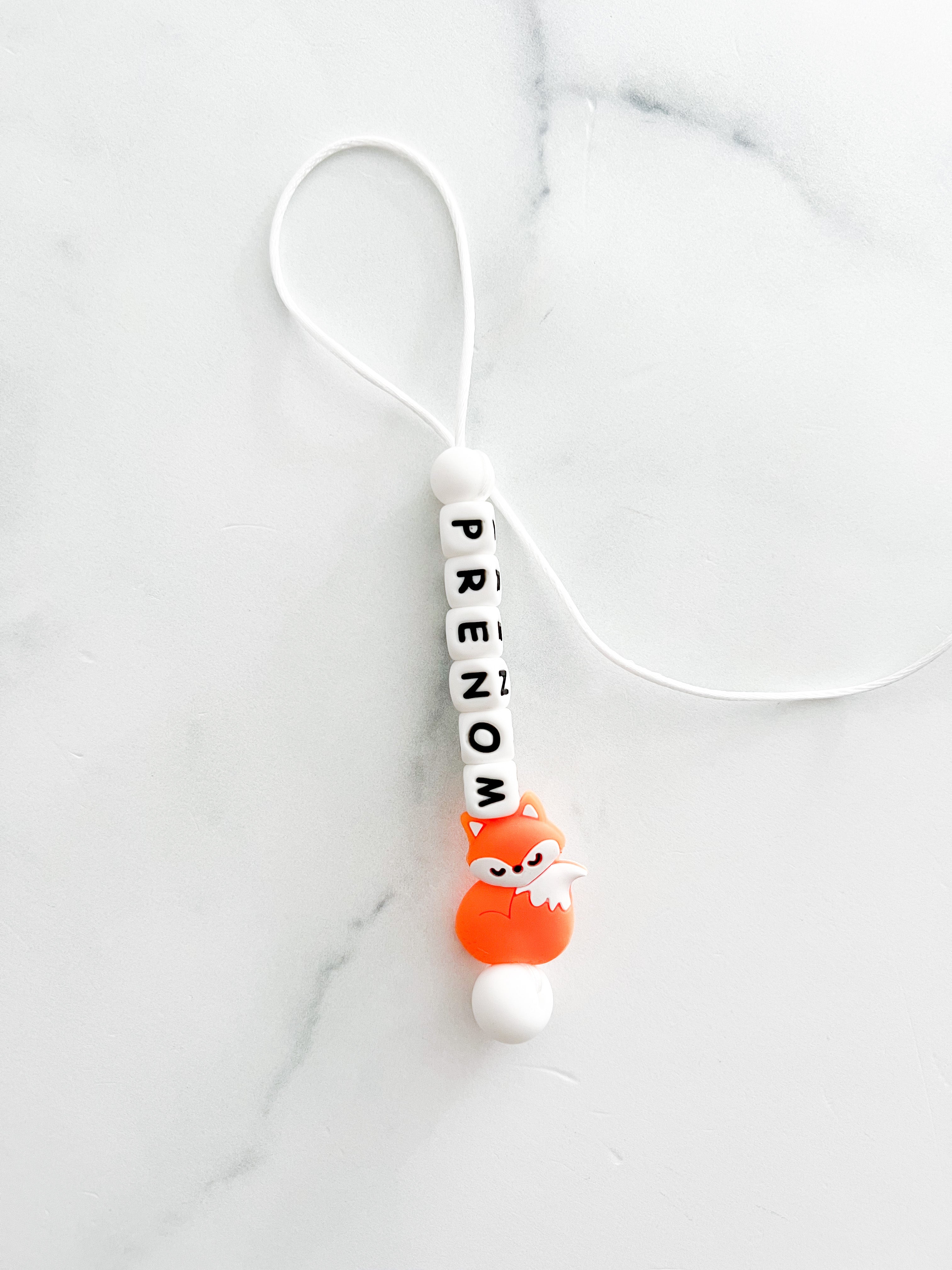 Identifiant style attache zip prénom modèle renard