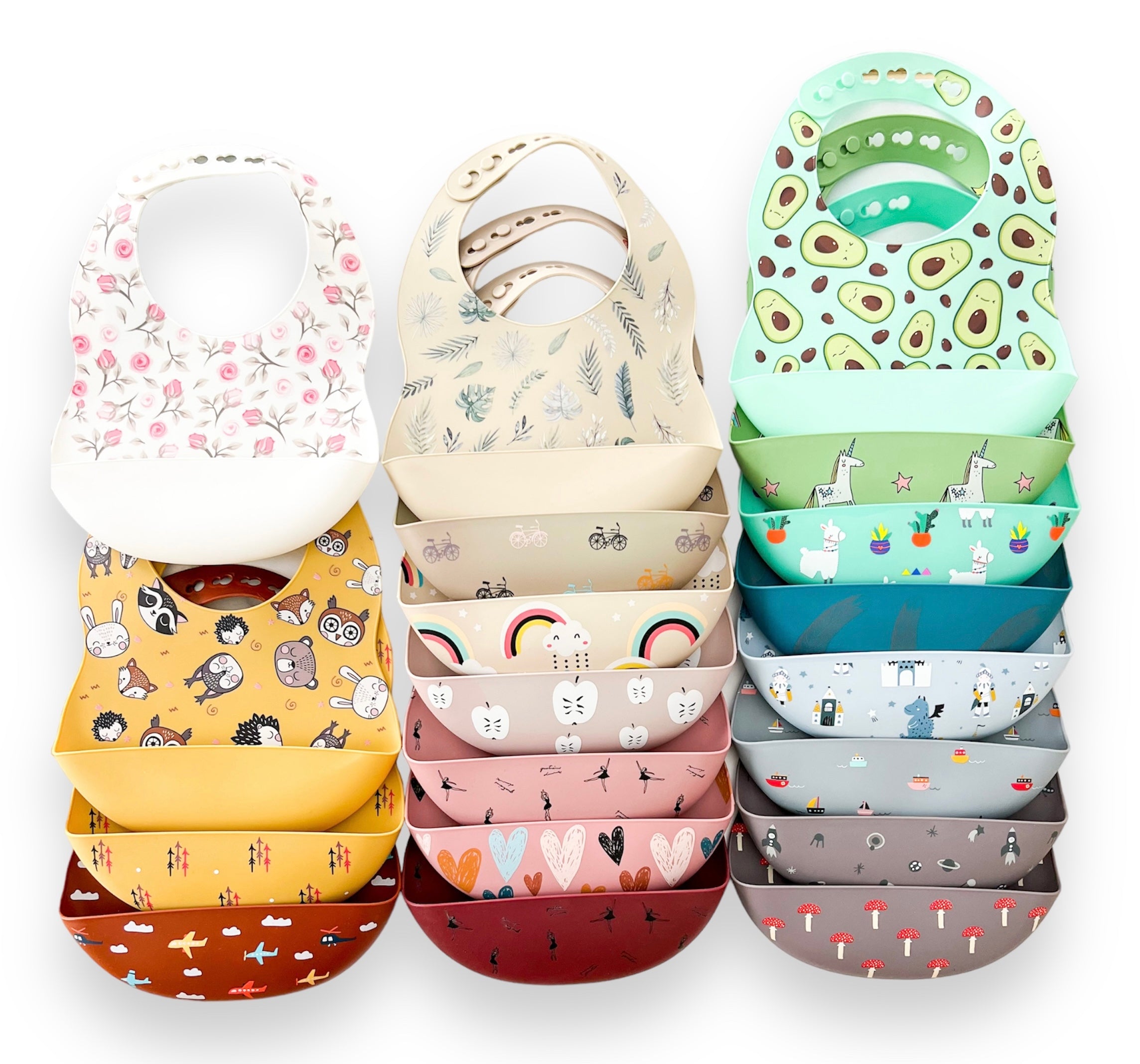 Bavette en silicone avec motifs