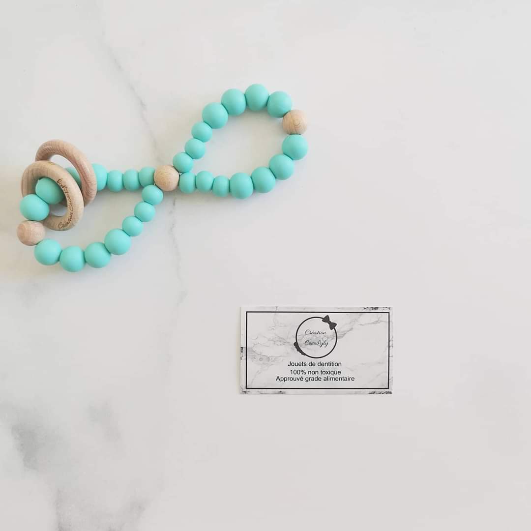 Hochets de dentition infini couleurs bleuté