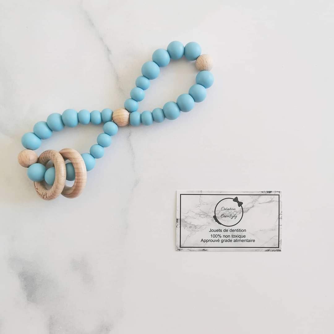 Hochets de dentition infini couleurs bleuté
