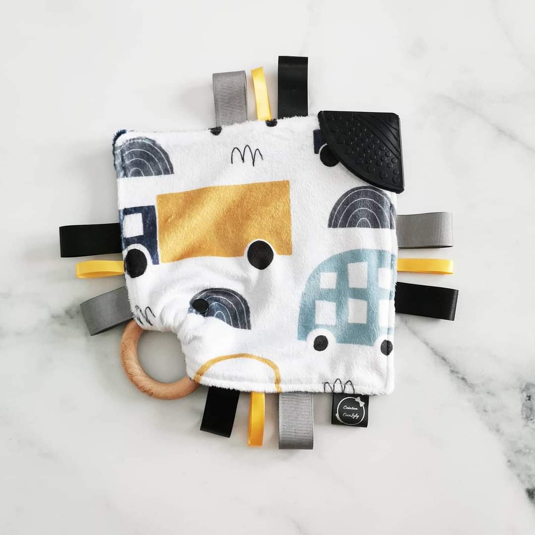 Doudou étiquettes de dentition voitures