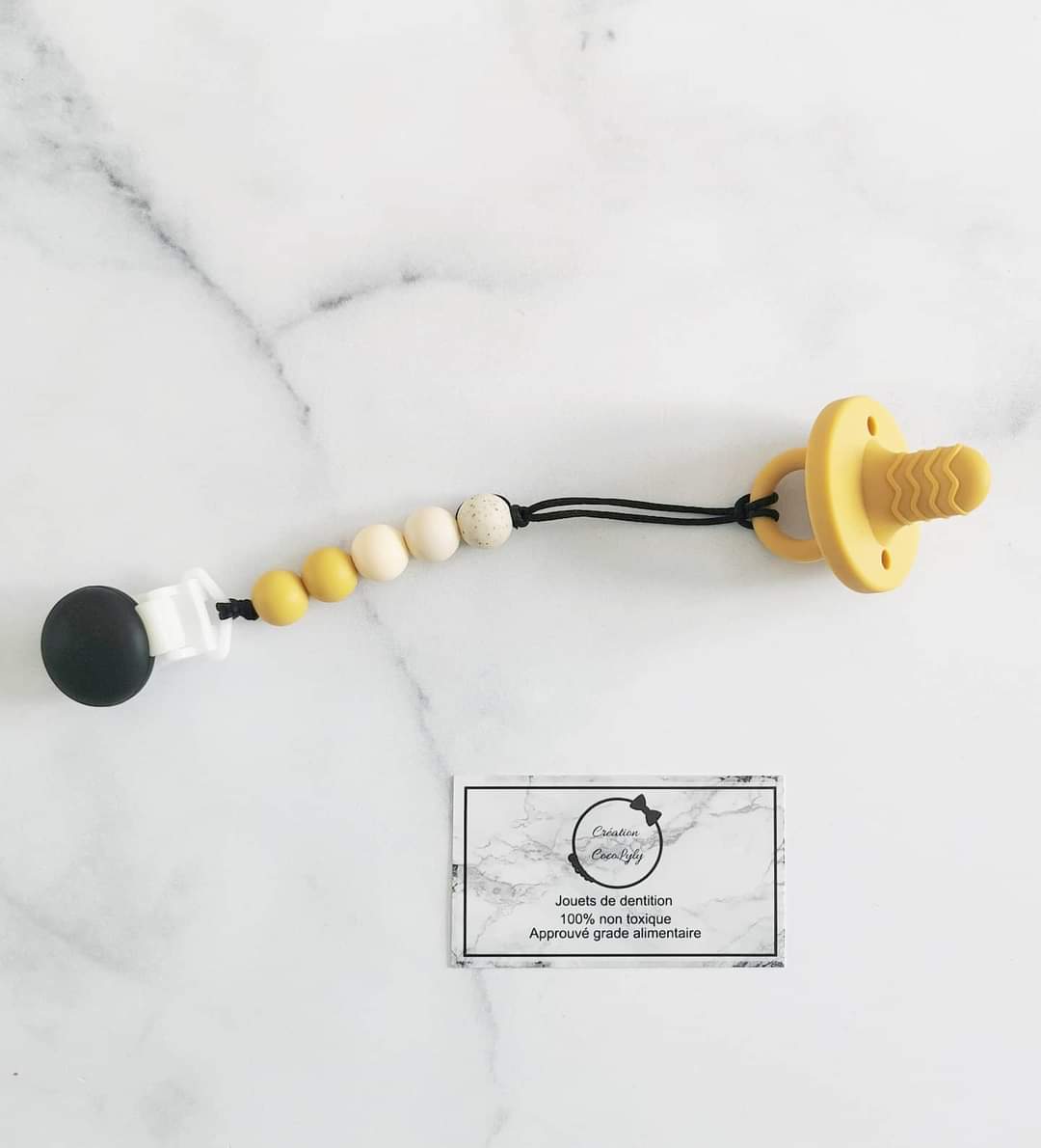 Duo Attache suce mini et suce de dentition moutarde