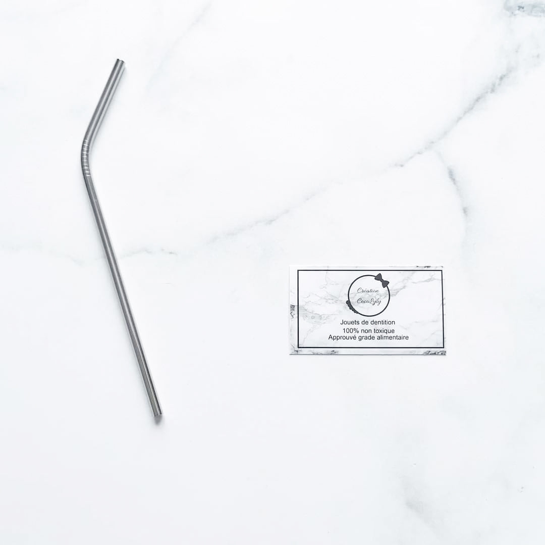 Paille en acier inoxydable réutilisable silver