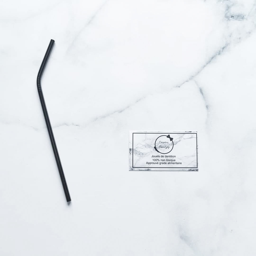 Pailles acier inoxydable réutilisable noir