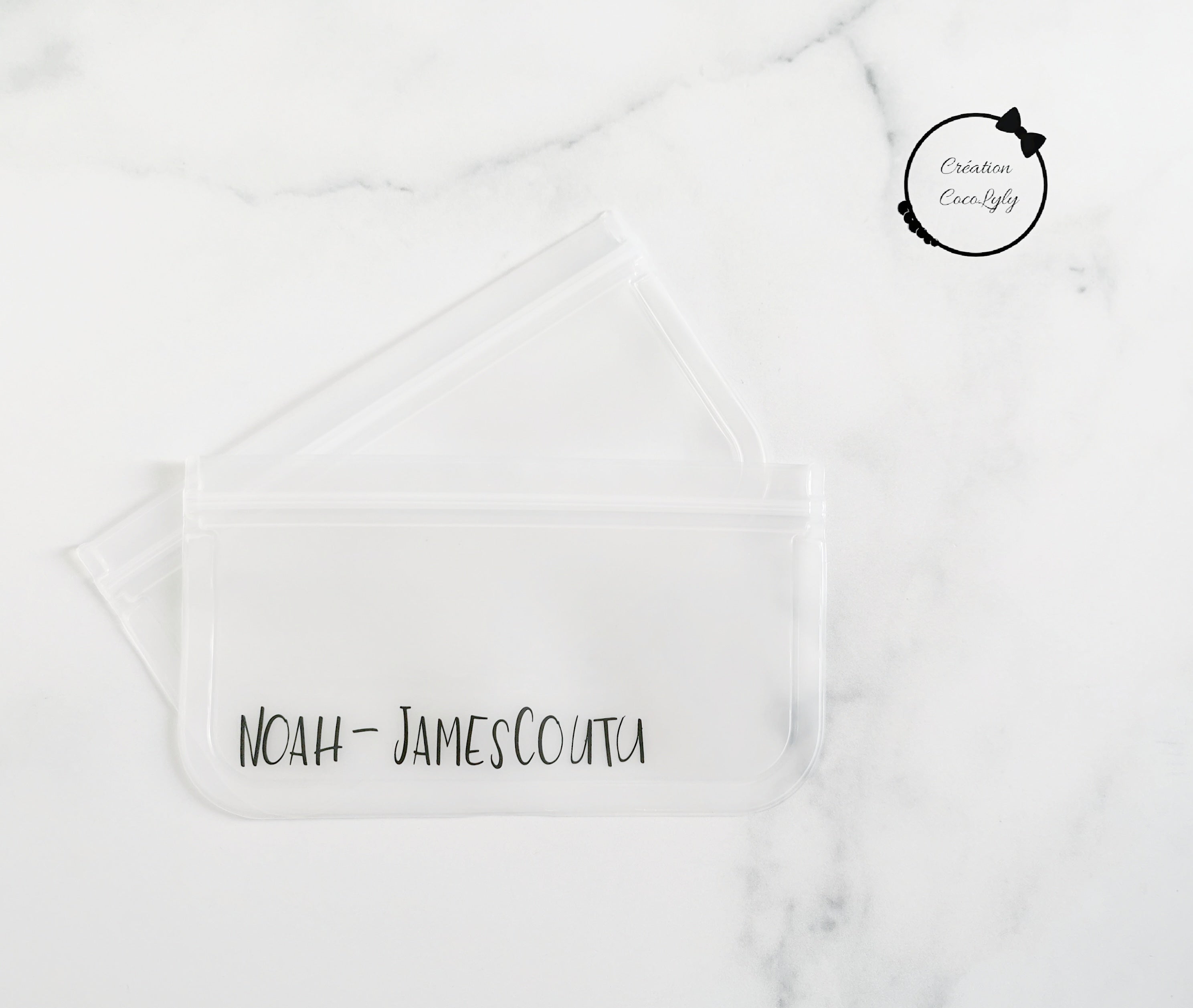 Sac réutilisable en silicone prénom