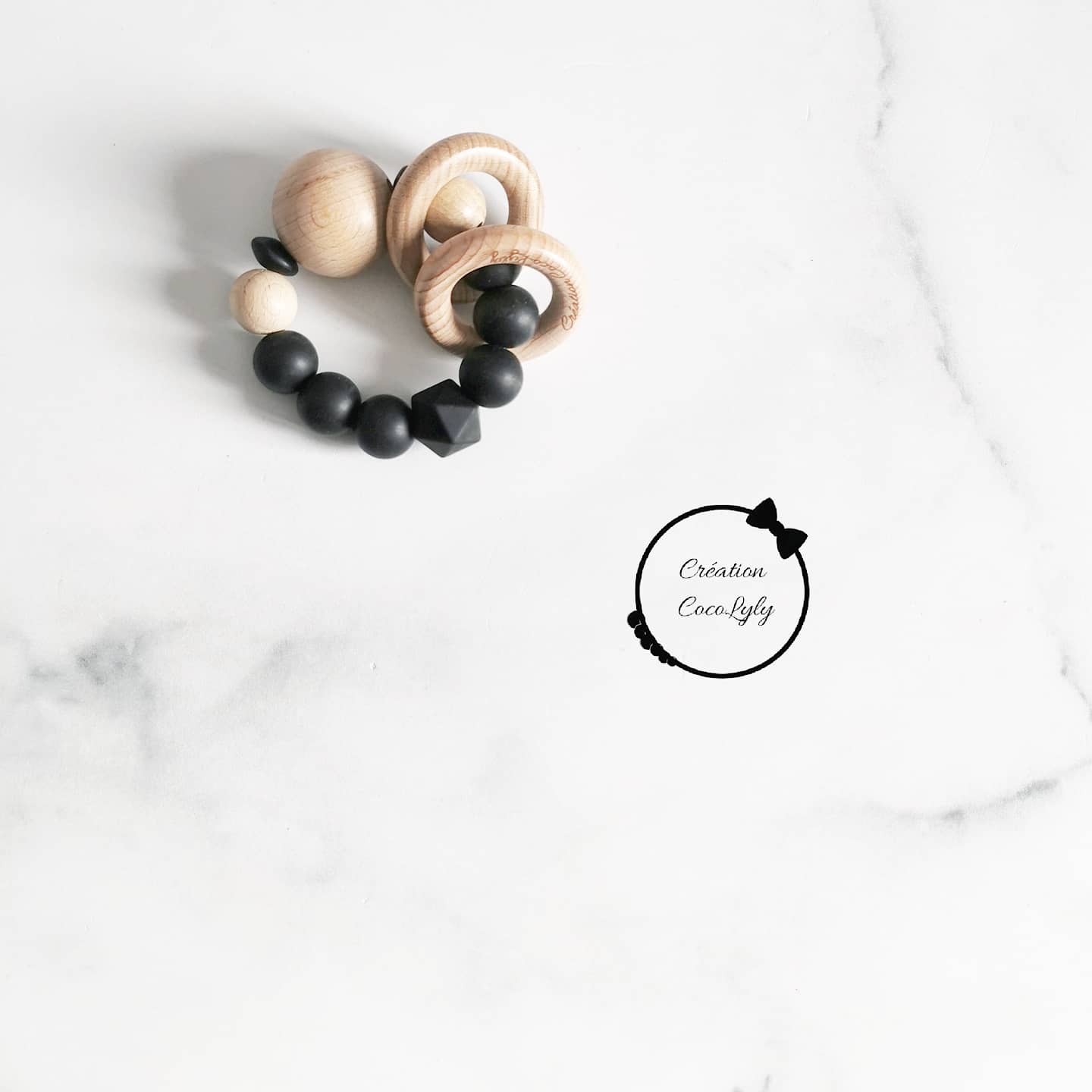 Hochet de dentition simple noir