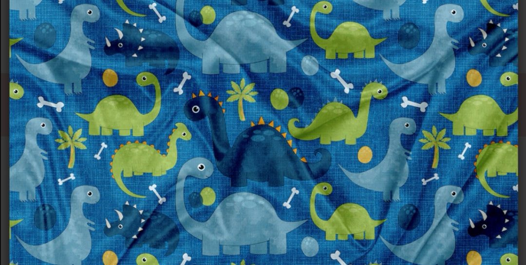 PRÉCOMMANDE Doudou basinette dino bleu doublé