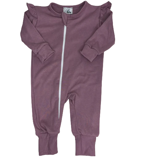 1 pièce avec manche bouffantes et à zip uni lavande