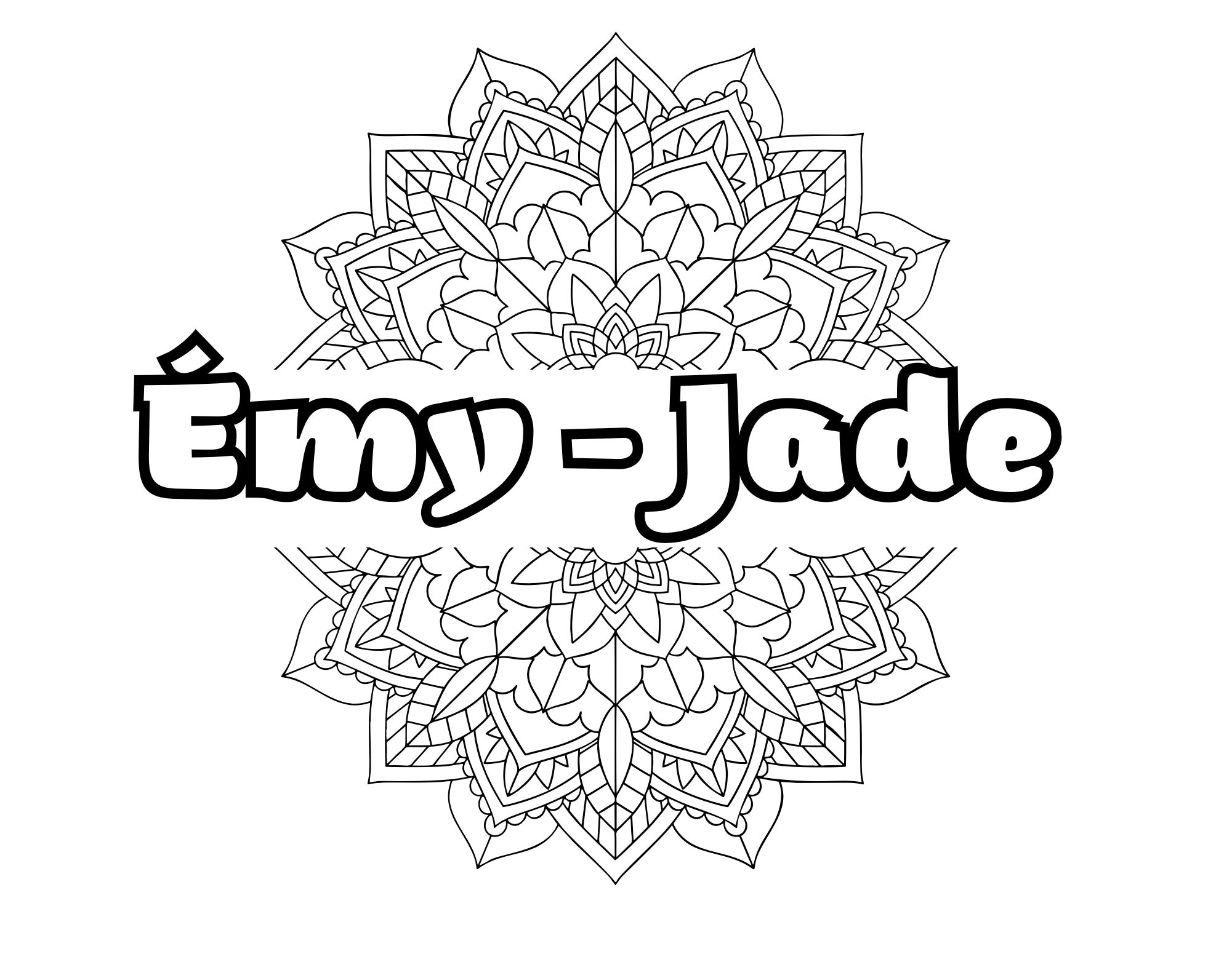 Feuille effaçable éducative et réutilisable coloris ton prénom personnalisé mandala