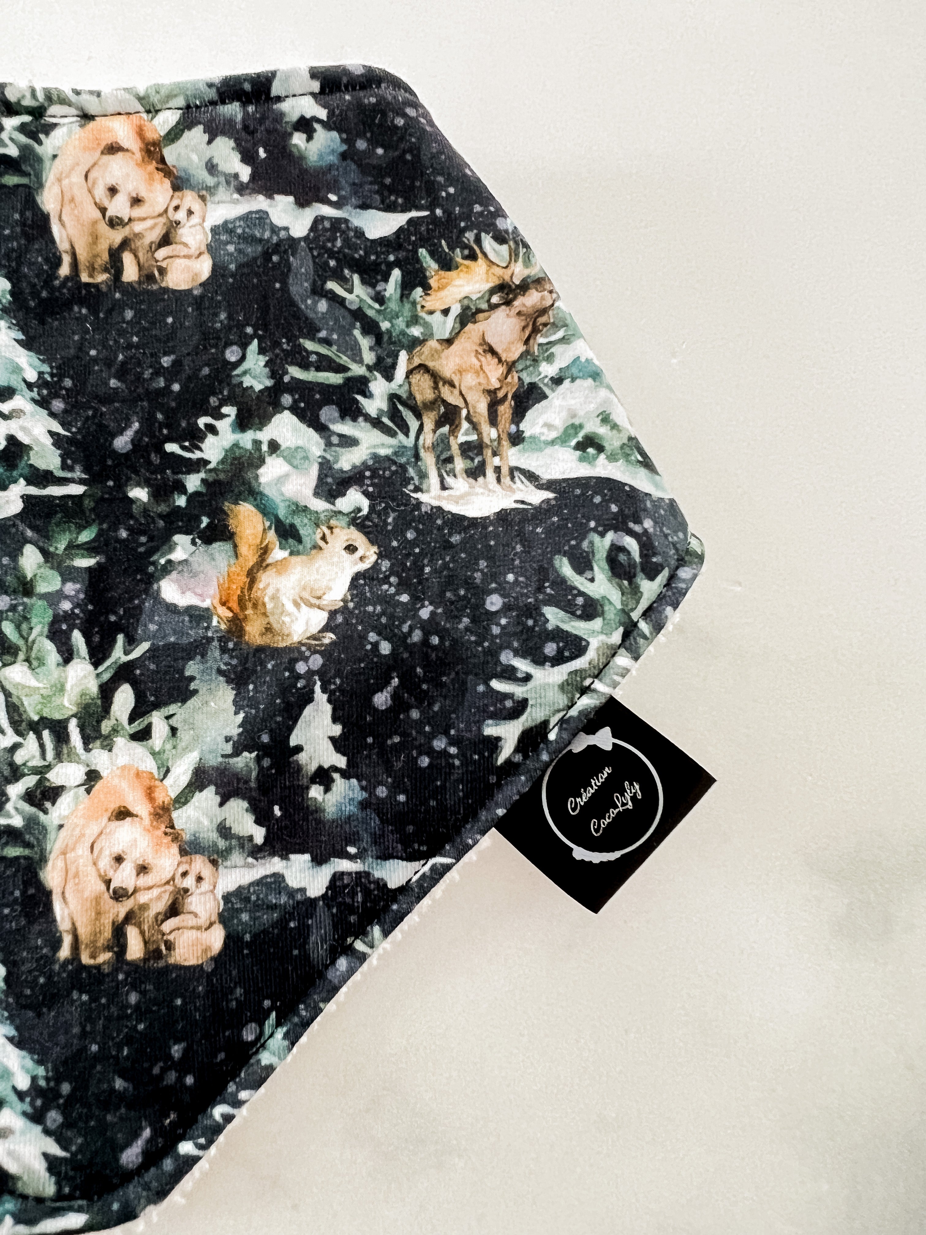 Bavoir animaux enneigées