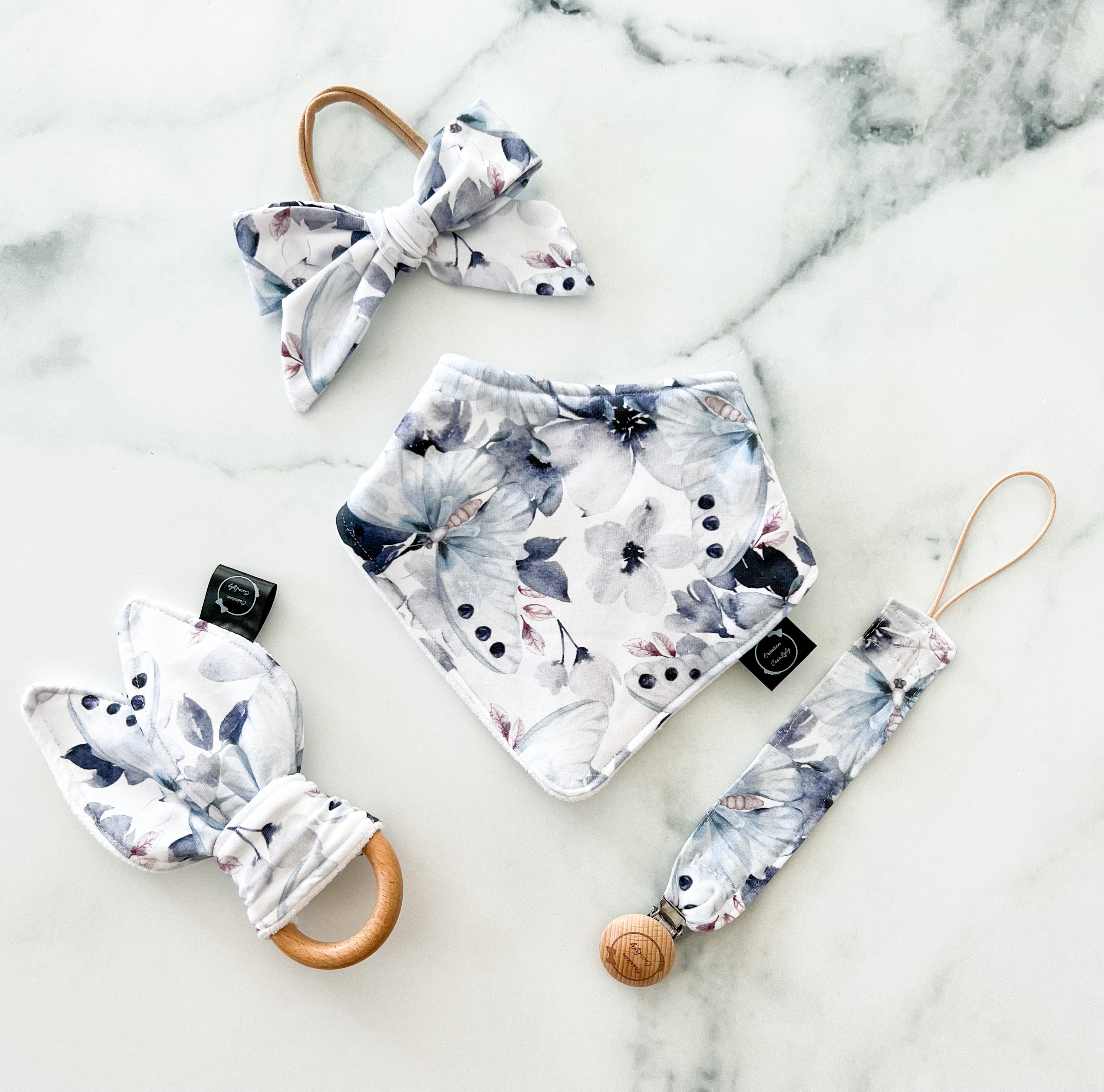 Ensemble papillons bleus