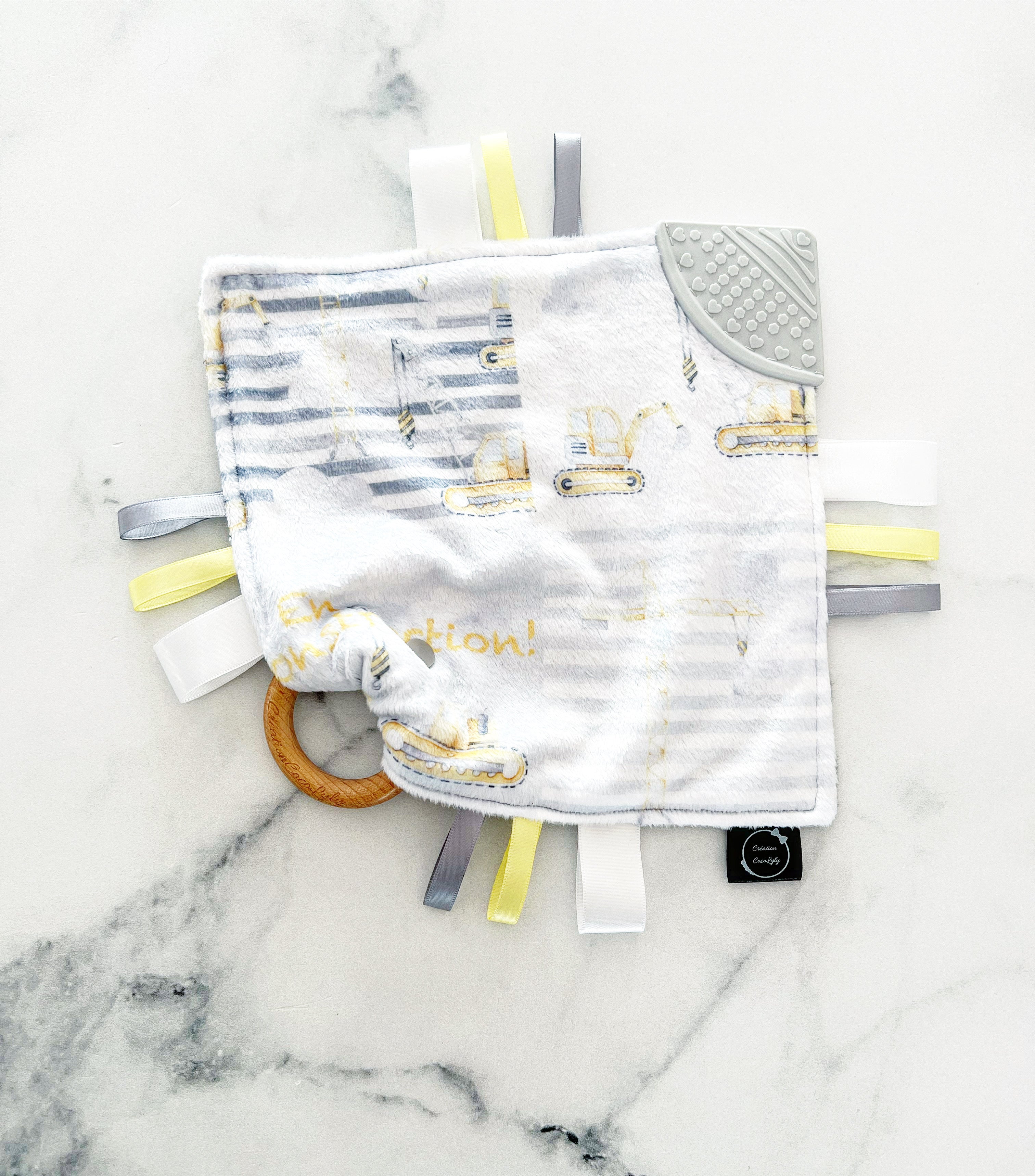 Doudou étiquettes de dentition construction