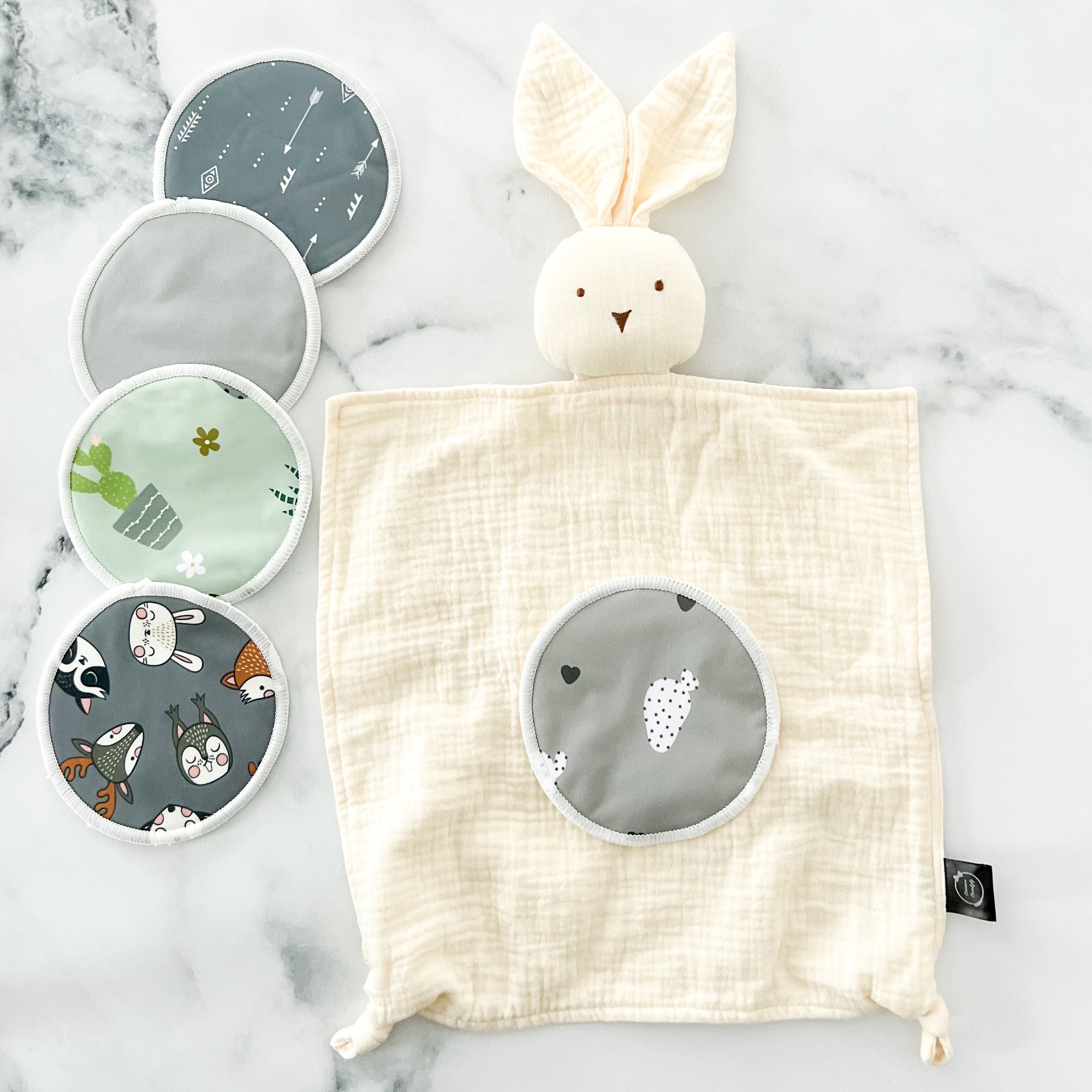 Doudou mousseline lapinou ivoire odeur de maman