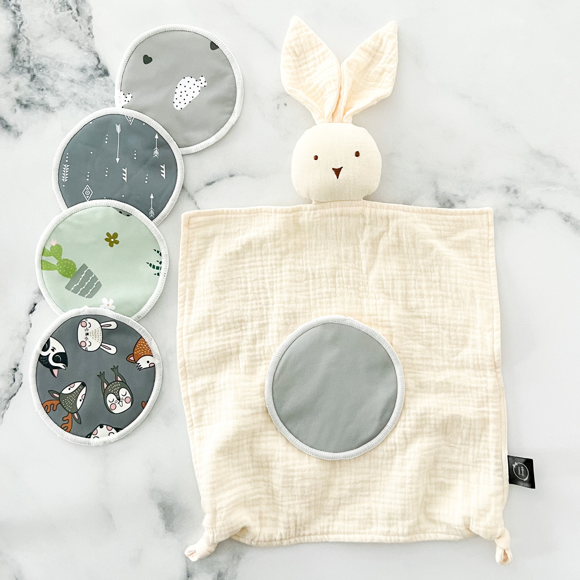 Doudou mousseline lapinou ivoire odeur de maman