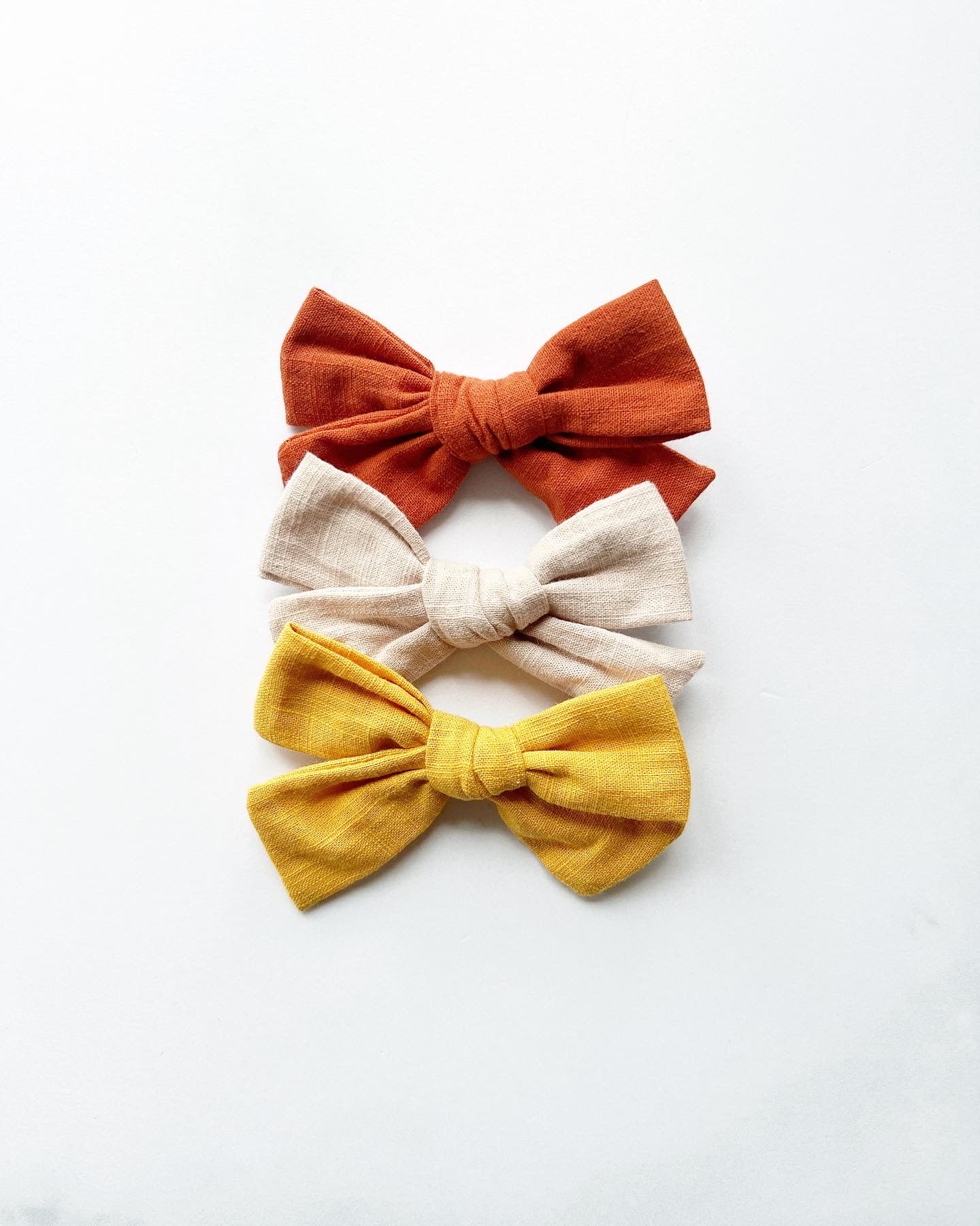 Trio bouclettes à cheveux Rouille/Beige/Moutarde