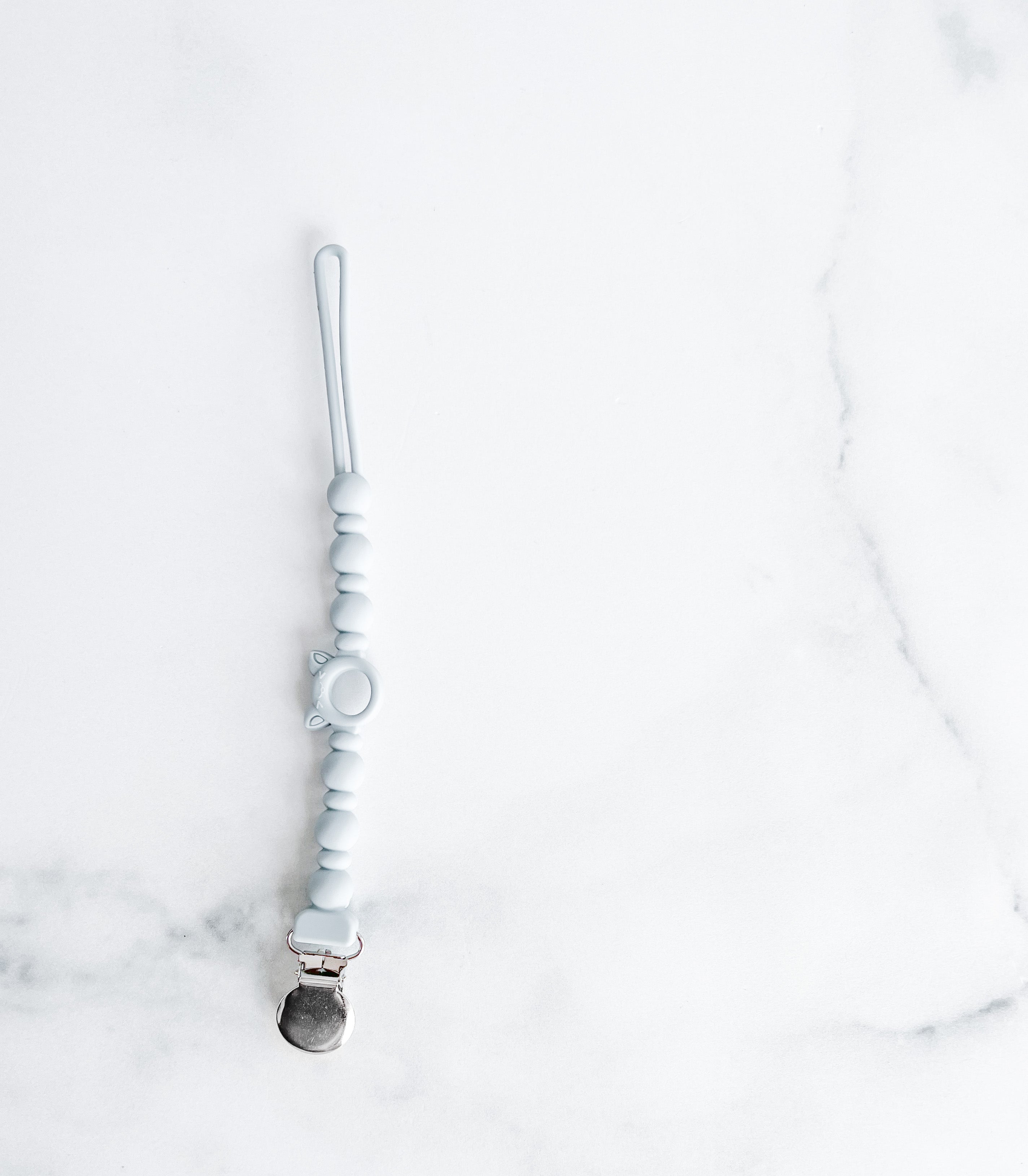 Attache suce tout en silicone style billes bleu poudre foncé