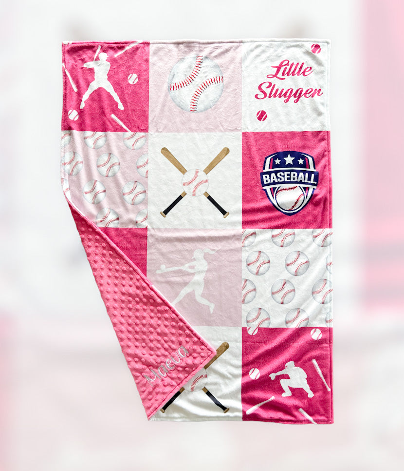 PRÉCOMMANDE Doudou basinette doublé baseball rose