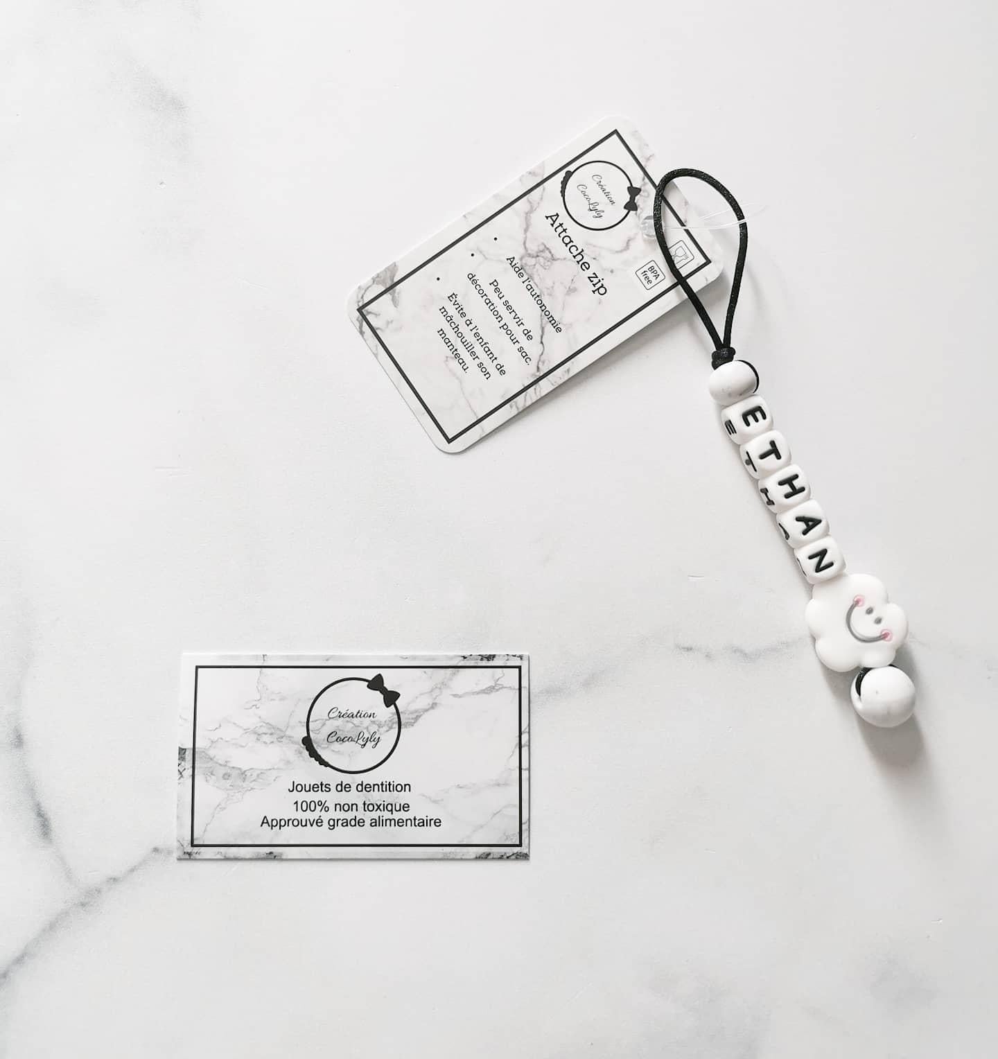 Identifiant style attache zip prénom modèle Ethan