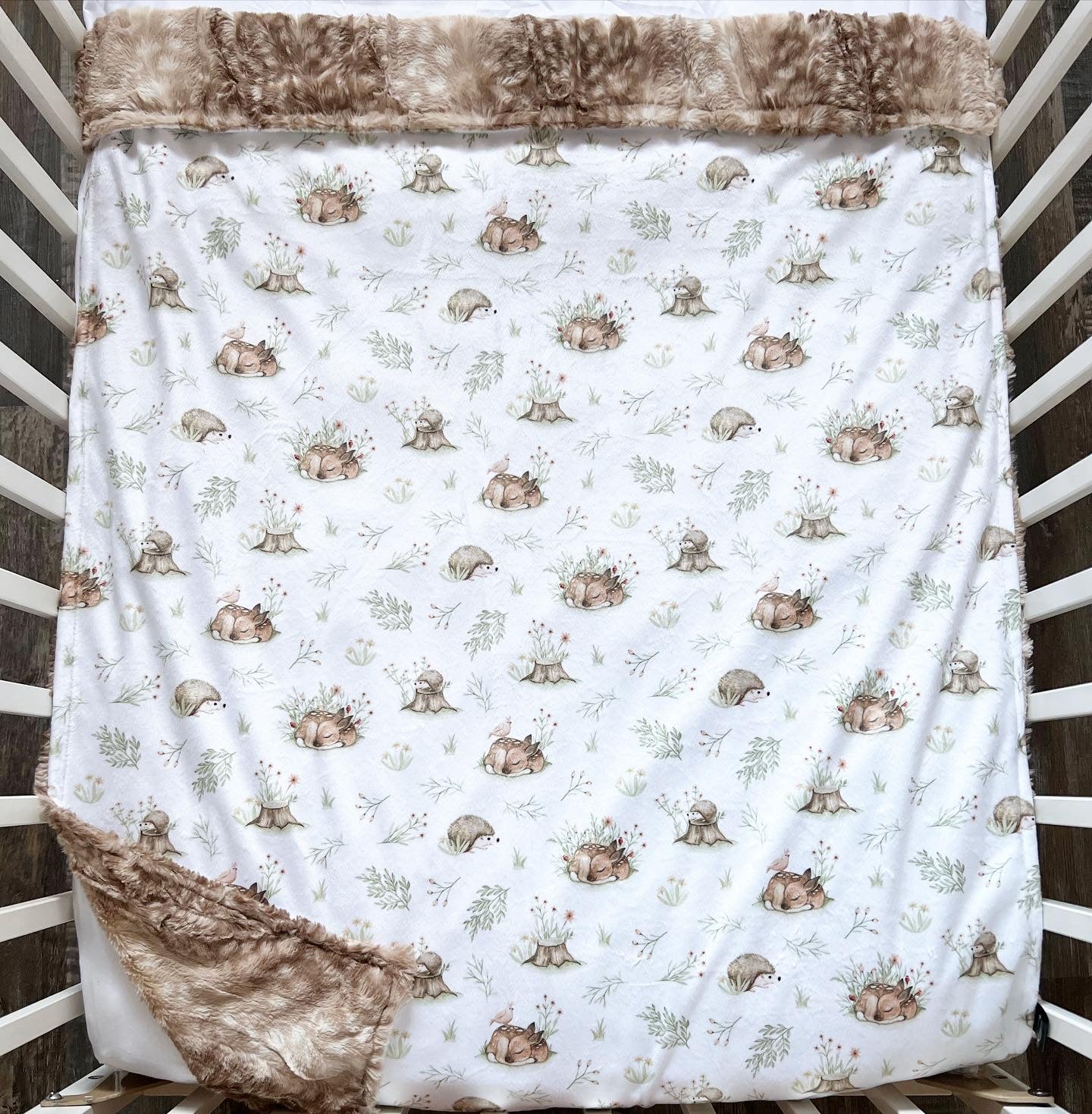 PRÉCOMMANDE  Doudou doublé basinette standard chevreuil