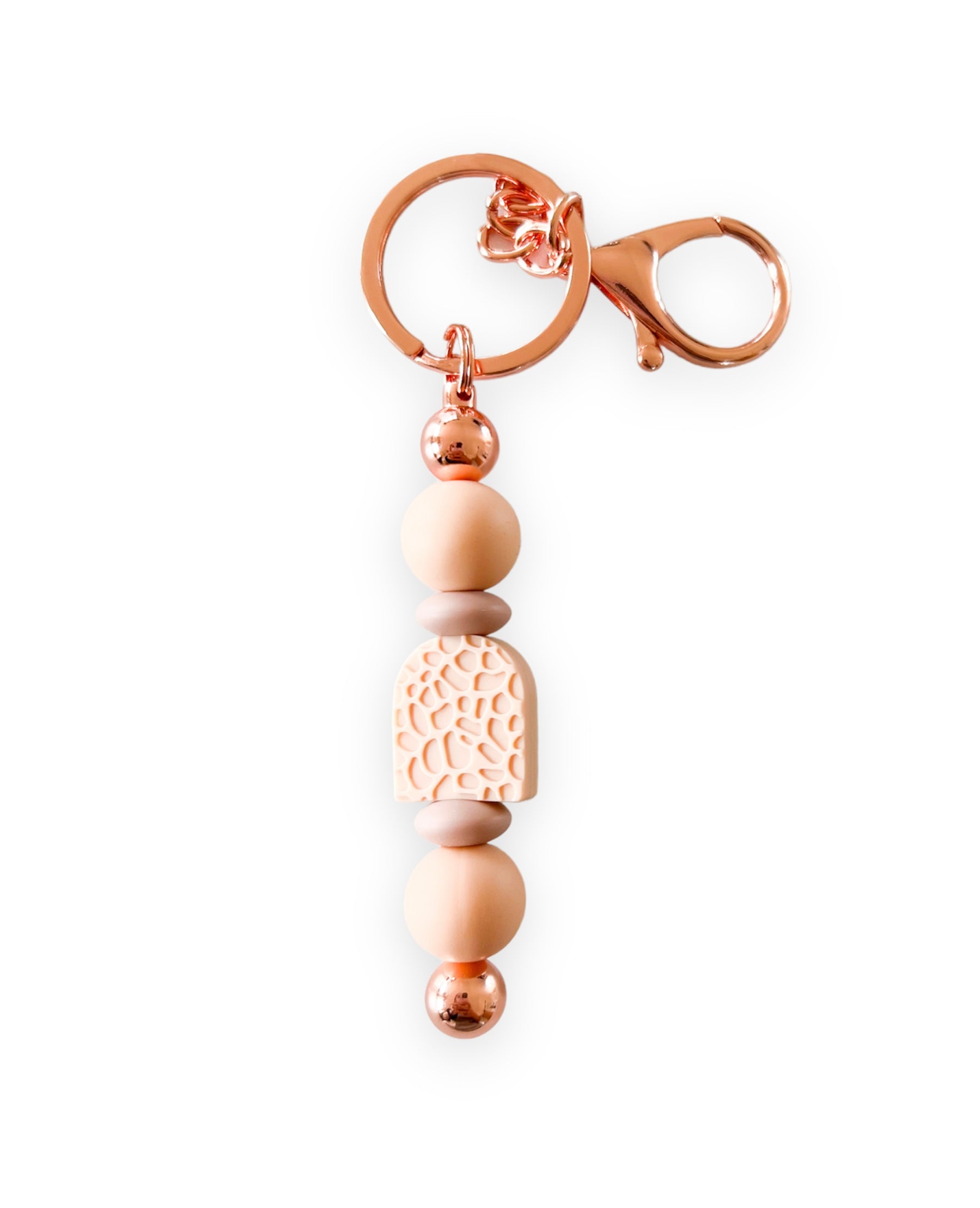 Porte clé sur tige de métal perle boho réversible