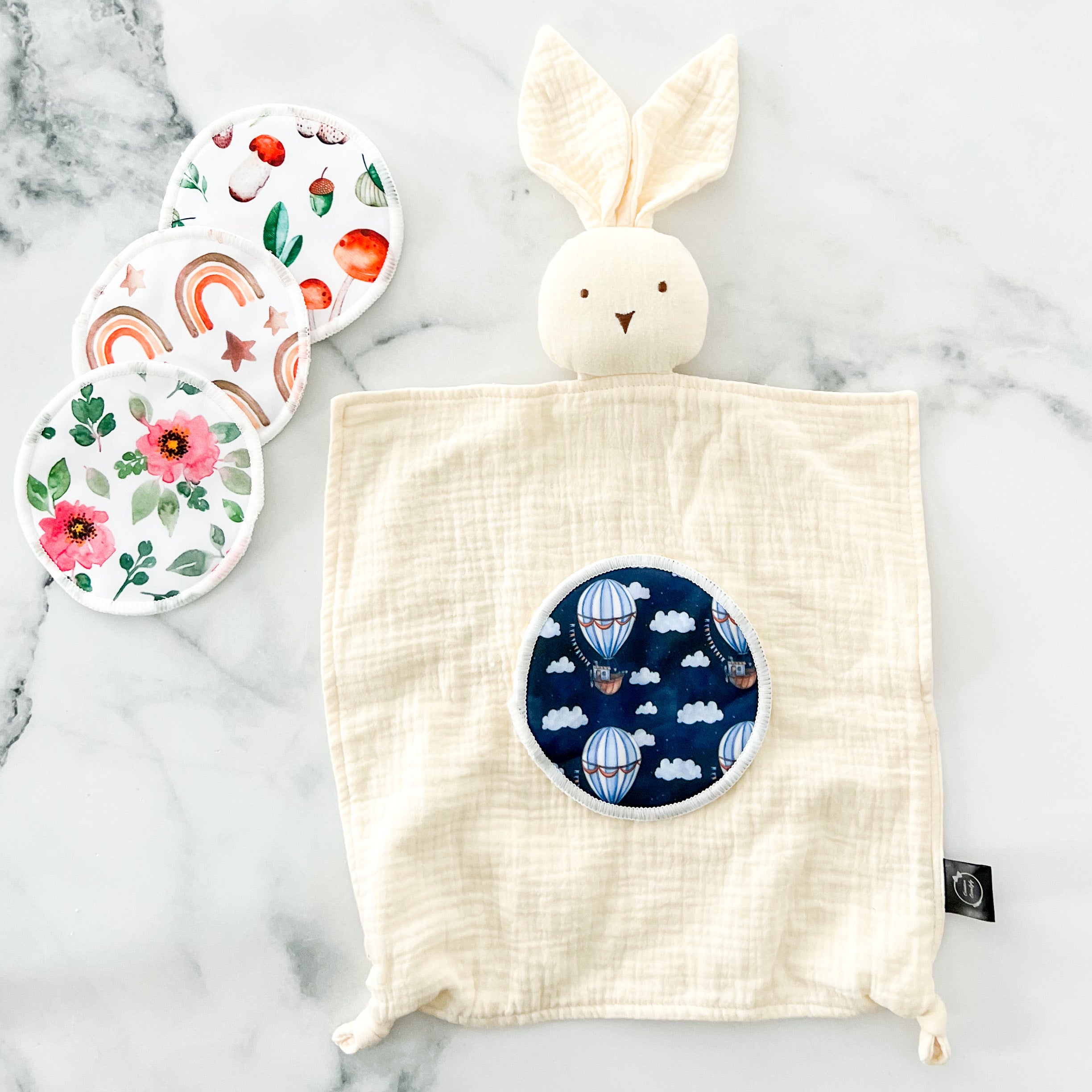 Doudou mousseline lapinou ivoire odeur de maman