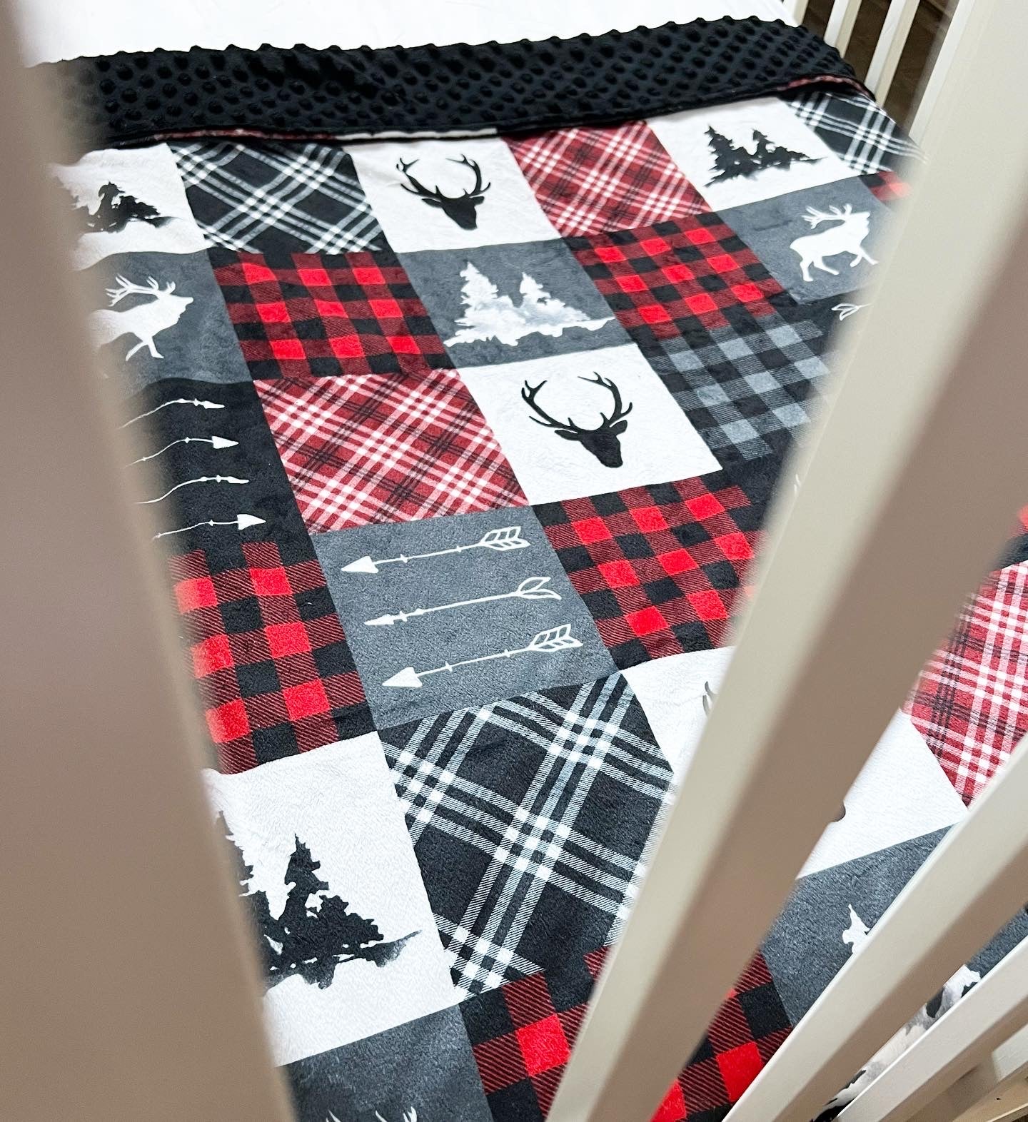 PRÉCOMMANDE Doudou doublé basinette standard chevreuil style courte pointe