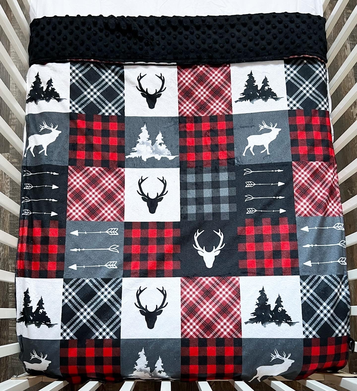 PRÉCOMMANDE Doudou doublé basinette standard chevreuil style courte pointe