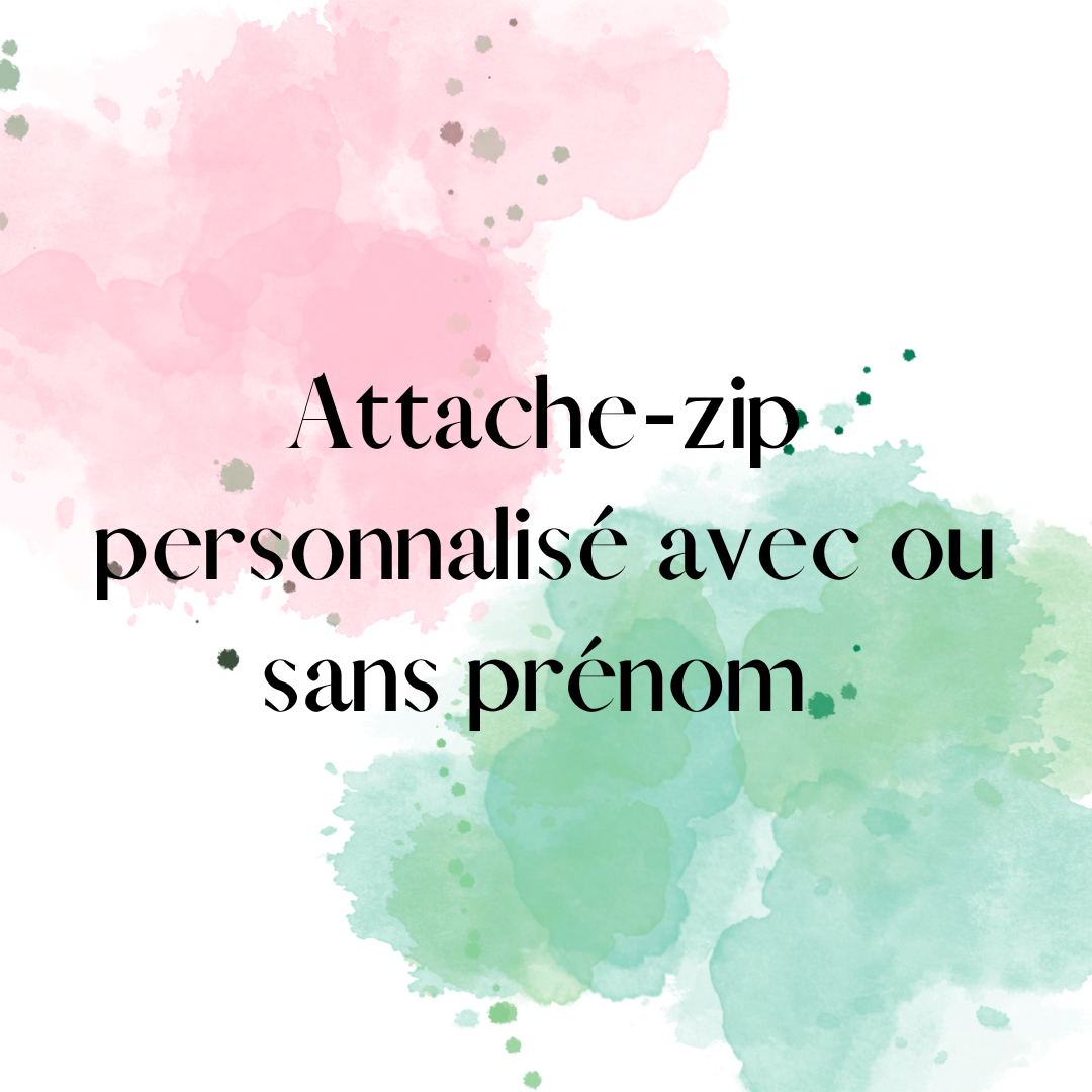 Identifiant style attache zip personnalisable avec ou sans prénom