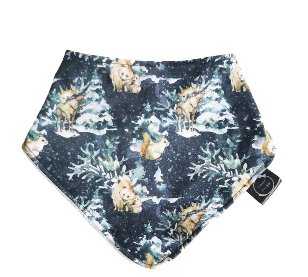 Bavoir animaux enneigées